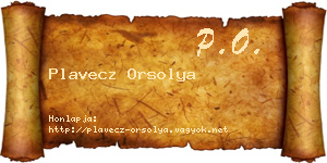 Plavecz Orsolya névjegykártya